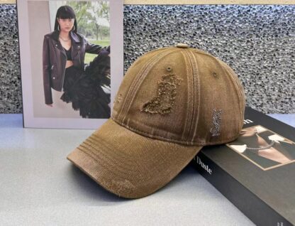 Yves Saint Laurent ripped washed cotton baseball cap - Image 2