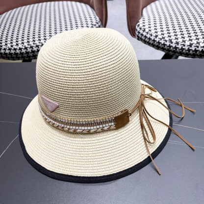 Prada summer high-end fashion style premium sun hat - Image 2