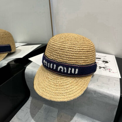 Miu Miu raffia bicyclist hat - Image 3