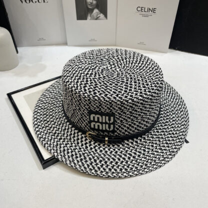 Miu Miu hollow hat flat top straw hat - Image 3