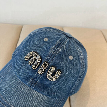 Miu Miu rose embroidered denim bucket hat - Image 3