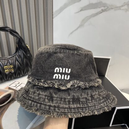 Miu Miu Denim Visor Bucket Hat - Image 3