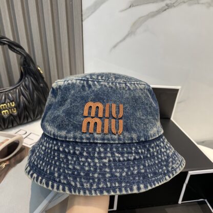 Miu Miu Denim Visor Bucket Hat - Image 3