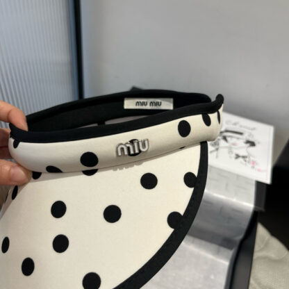 Miu Miu stylish polka dot hollow top headband sun hat - Image 2