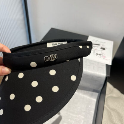 Miu Miu stylish polka dot hollow top headband sun hat - Image 3