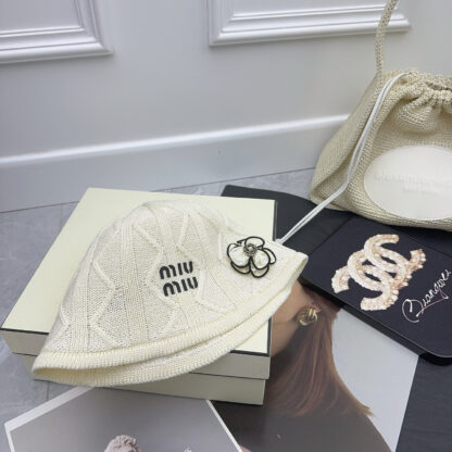 Miu Miu Fashion Knit Bucket Hat - Image 3