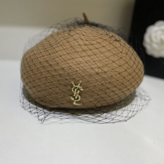 Yves Saint Laurent mesh wool beret