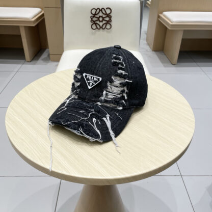 Prada denim inverted triangle baseball cap - Image 2