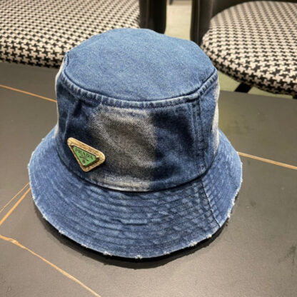 Prada denim triangle bucket hat - Image 2