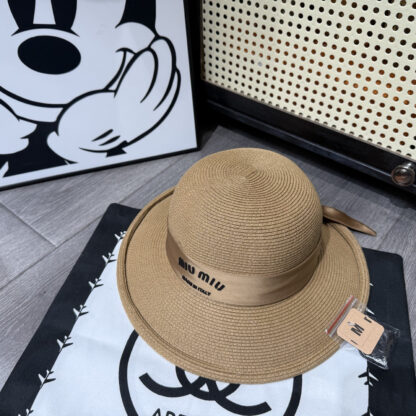 Miu Miu Casual Simple Rolled Brim Bucket Hat - Image 3