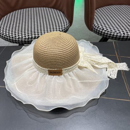 Balenciaga French wave-edge sun hat