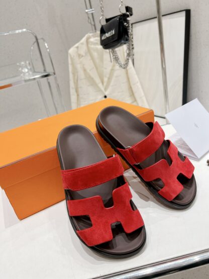 Hermès Spring and Summer New Red Comfort Slippers - Image 2