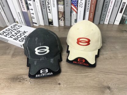 Balenciaga new washed double circle letter embroidered baseball cap - Image 2