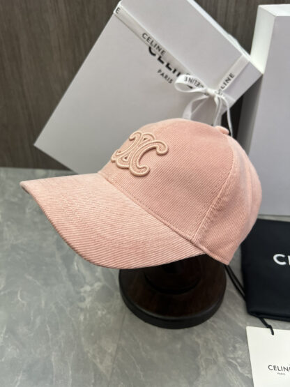 Celine logo patch cotton velvet baseball cap - Image 2