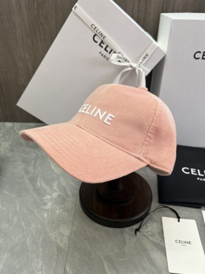 Celine logo patch cotton velvet baseball cap - Image 2