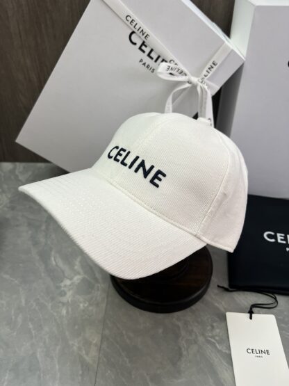 Celine logo patch cotton velvet baseball cap - Image 2