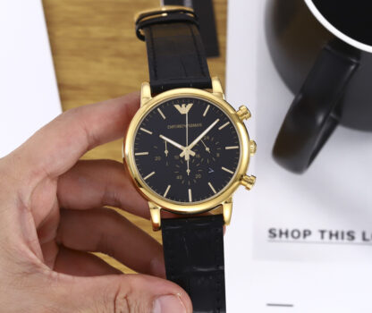 Armani Classic Black Gold Multifunctional Fashion Watch - Image 2
