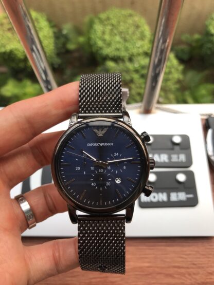 Armani Blue Face Three-Eye Chronograph Watch - Image 3