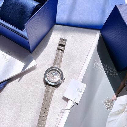 Swarovski Sky Moon Phase Quartz Leather Watch - Image 2