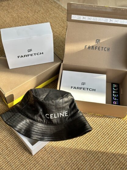 Celine sheepskin diamond high fashion bucket hat - Image 2