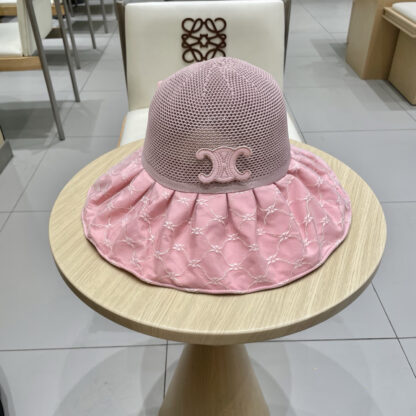 Celine color plastic sunscreen breathable sun hat