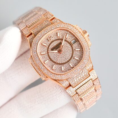 Patek Philippe 7118 Women's Nautilus Full Diamond T-Brick Double Limited Edition Watch - Image 2