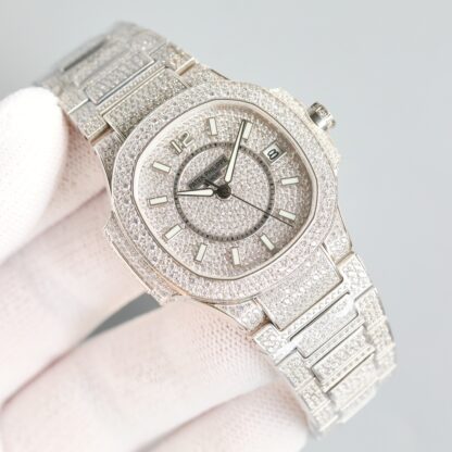 Patek Philippe 7118 Women's Nautilus Full Diamond T-Brick Double Limited Edition Watch - Image 2