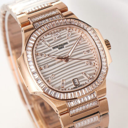 Patek Philippe Women's Nautilus Platinum T Square Brick Limited Edition Watch - Image 2
