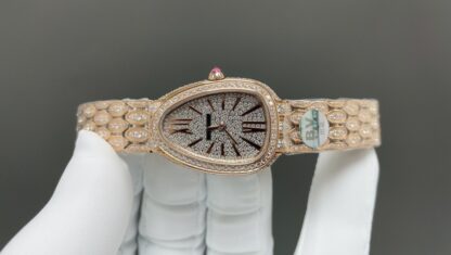 Bulgari Gilded Snake Shadow White Shell Watch - Image 2