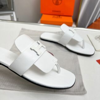 Hermès spring and summer white daily home travel vacation essential slippers