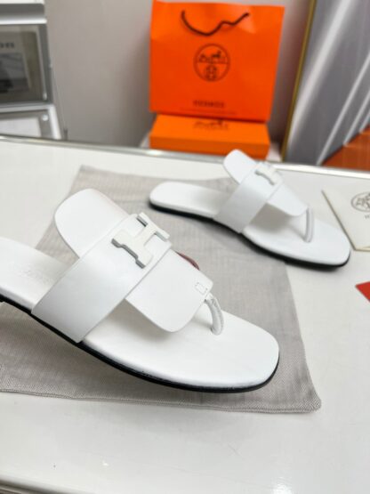 Hermès spring and summer white daily home travel vacation essential slippers