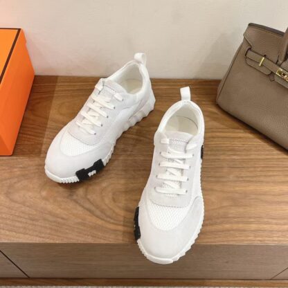 Hermes couple white and gray casual sports shoes - Image 2
