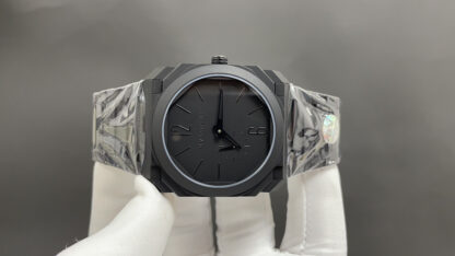 Bulgari matte black ultra-thin mechanical watch - Image 2