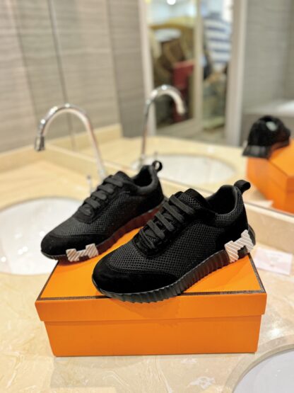 Hermès classic black couple breathable casual sports shoes - Image 2