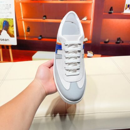 Hermes white and blue high-end men's low-top thick-soled casual sports shoes - Image 2