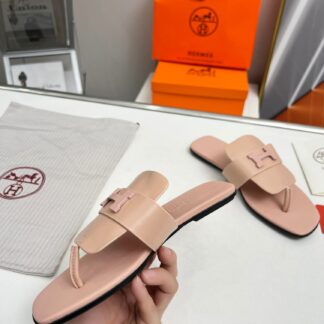 Hermès spring and summer pink apricot daily home travel vacation essential slippers