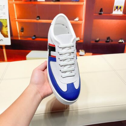 Hermès white and navy high-end men's low-top thick-soled casual sneakers - Image 2