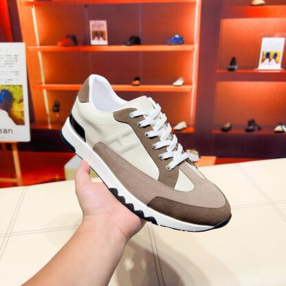Hermès Paris catwalk model simple classic beige brown casual shoes - Image 2