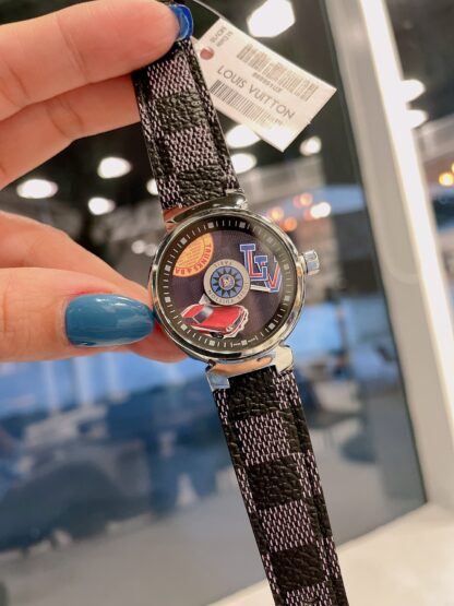 Louis Vuitton printed leather belt with presbyopic watch - Image 2
