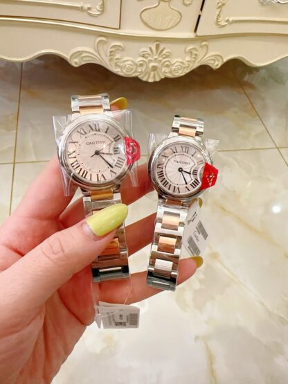 Cartier rose gold white dial watch - Image 2