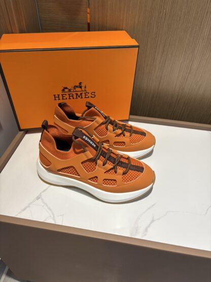 Hermes orange stylish simple casual sports shoes - Image 2