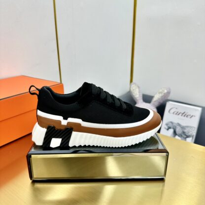 Hermès classic couple style black and brown color matching sports casual shoes - Image 2