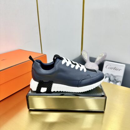 Hermès classic couple style black and white color matching sports casual shoes - Image 2