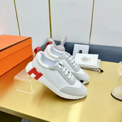 Hermès classic couple style white and gray color matching sports casual shoes - Image 2