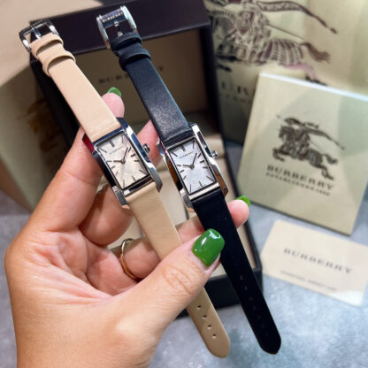 Burberry rectangular dial checkered steel strap quartz women's watch - Image 2