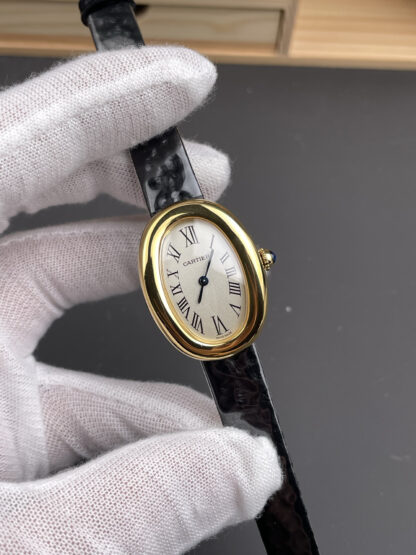 Cartier Bathtub Gold White Dial Watch - Image 2