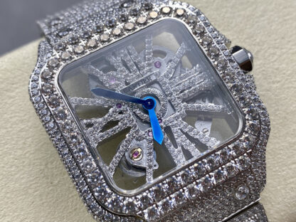 Cartier Santos hollow full diamond series mechanical watch - Image 2