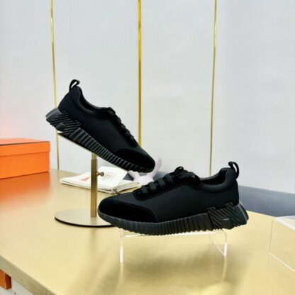Hermes Spring and Summer Classic Couple British Pure Black Sports Casual Shoes - Image 2