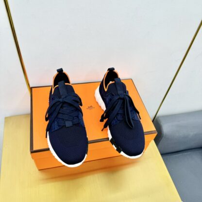 Hermès Spring and Summer Blue and Red Couple Classic Sports Shoes - Image 2