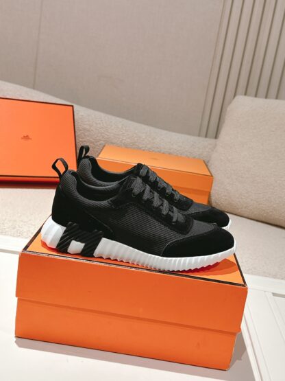Hermes classic couple black comfortable casual sports shoes - Image 2